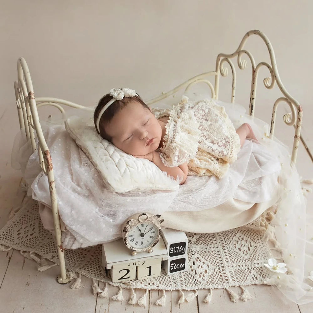 Beige Lace Ruffle Off Shoulder Romper Newborn Baby Girl Clothing