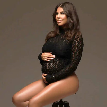 Maternity Dress Lace Bodysuit Stretch Size