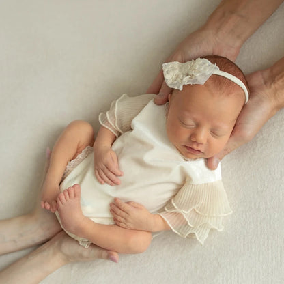 Baby Girl Cream Lace Ruffle Romper Princess Tutu