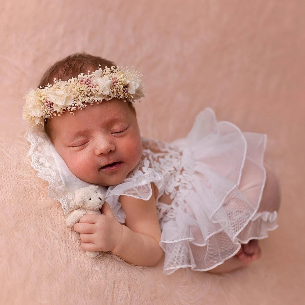 Girl Lace Romper Baby Flying Sleeve Bodysuit