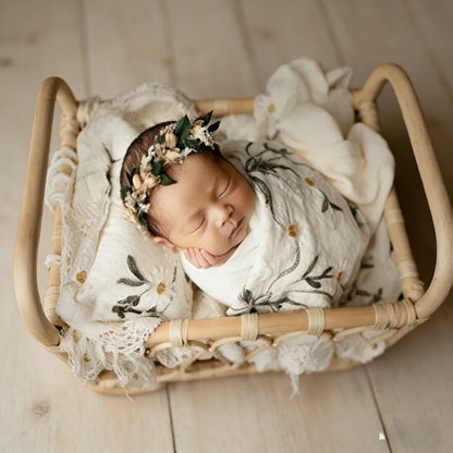 Daisy Floral Muslin Swaddle Blanket Baby Wrap Studio