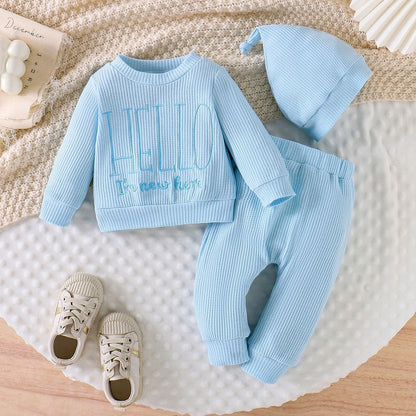 Newborn Hello New Here Ribbed Set Baby Coming Home Hospital