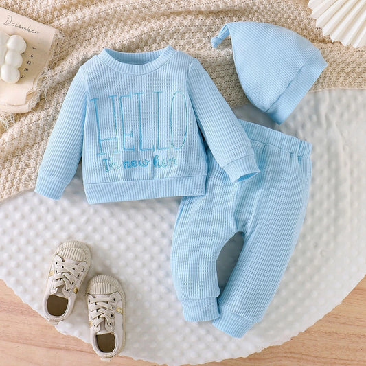 Newborn Hello New Here Ribbed Set Baby Coming Home Hospital