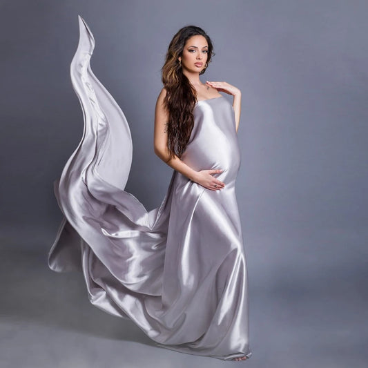 Maternity Background Cloth Bright Soft Satin Luster Shooting Gown