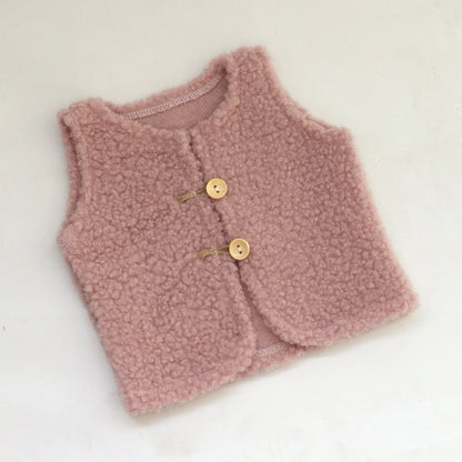 Plush Fleece Vest Newborn Baby Photo 100 Days Soft Knit Sleeveless Newborn Set