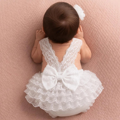 Princess Baby Dress Backless Lace Jumpsuit Studio Portrait Costumes Newborn Set
