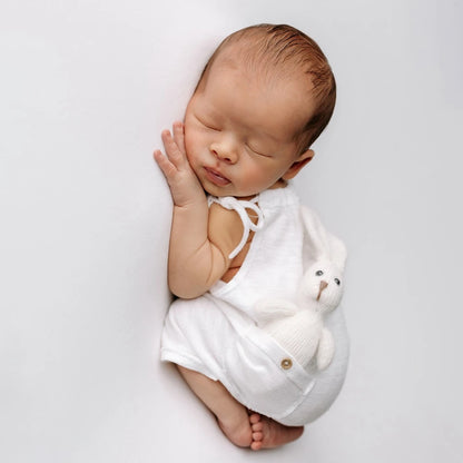 Dreamy White Muslin Romper Adorable Pocket Baby Cute Costume