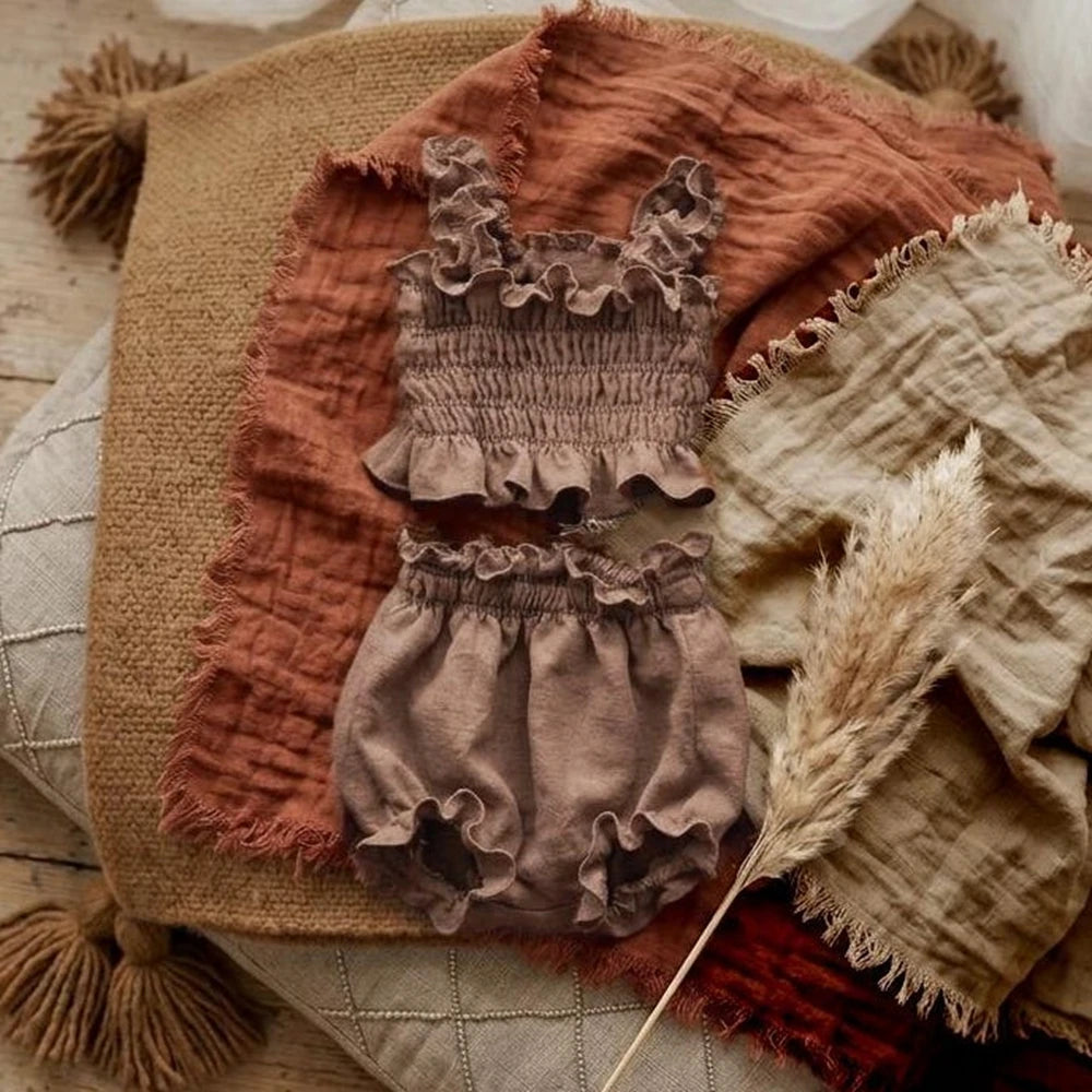 Baby Smocked Ruffle Top Bloomers Set Bebe