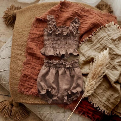 Baby Smocked Ruffle Top Bloomers Set Bebe