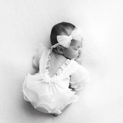 Baby Girl Cream Lace Ruffle Romper Princess Tutu