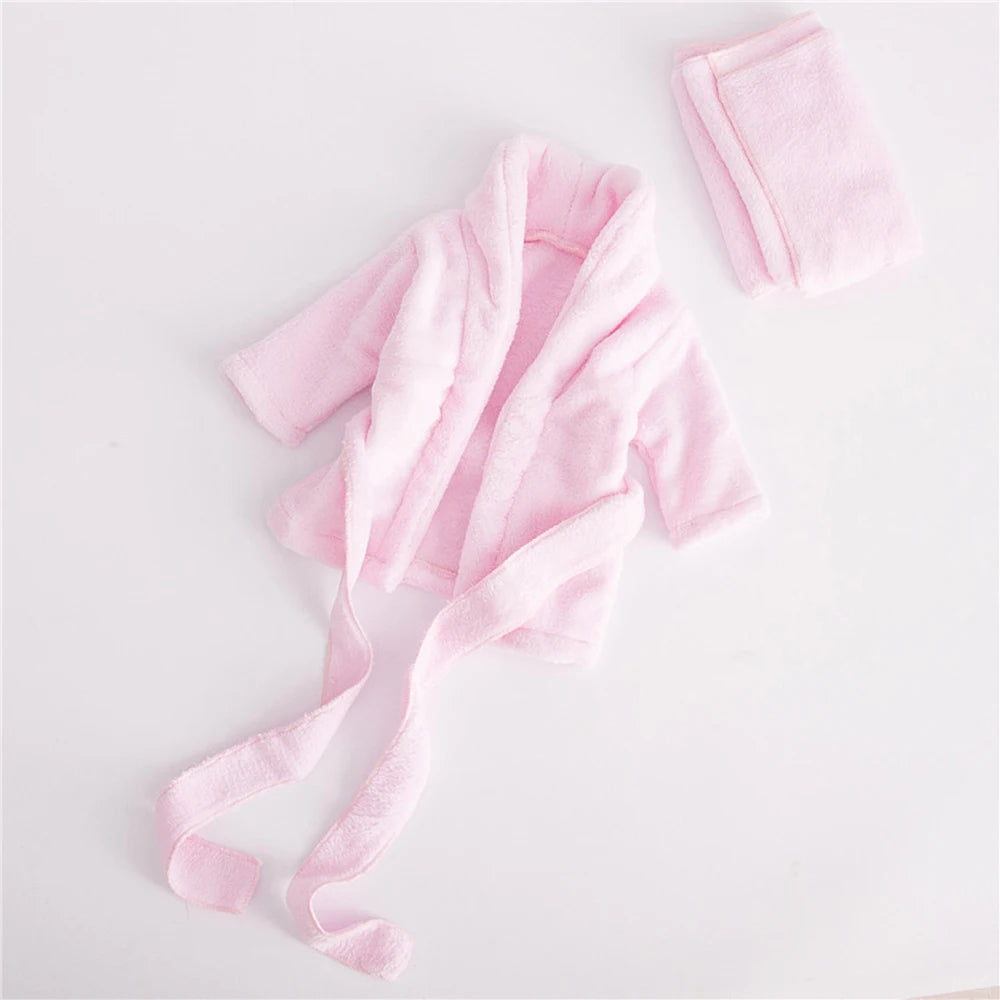 Newborn Baby Photography Props Scarf Bathrobes 2pcs Set Leopard Costume Shooting Photo Prop Shower Gift Accessories