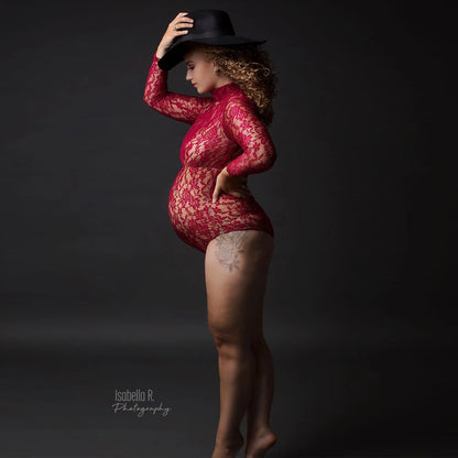Maternity Dress Lace Bodysuit Stretch Size