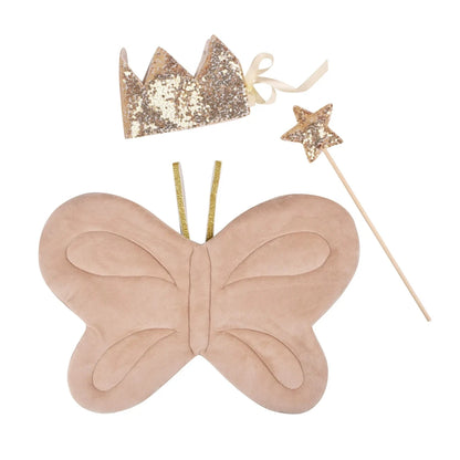 Newborn Children Butterfly Wings Fairy Costume Sequined Princess Crown Angel Wand Set Birthday