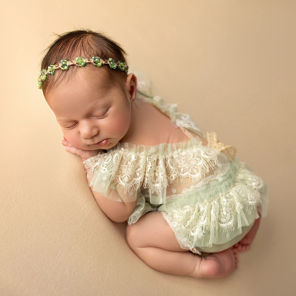 Elegant Fairy Dress Soft Puffy Romper Princess Baby Girl Portrait Posing Garments