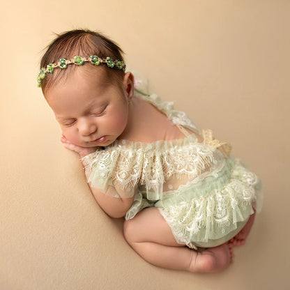 Elegant Fairy Dress Soft Puffy Romper Princess Baby Girl Portrait Posing Garments