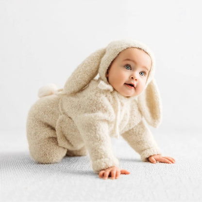 Newborn Baby Bunny Costume Set Plush Romper Soft