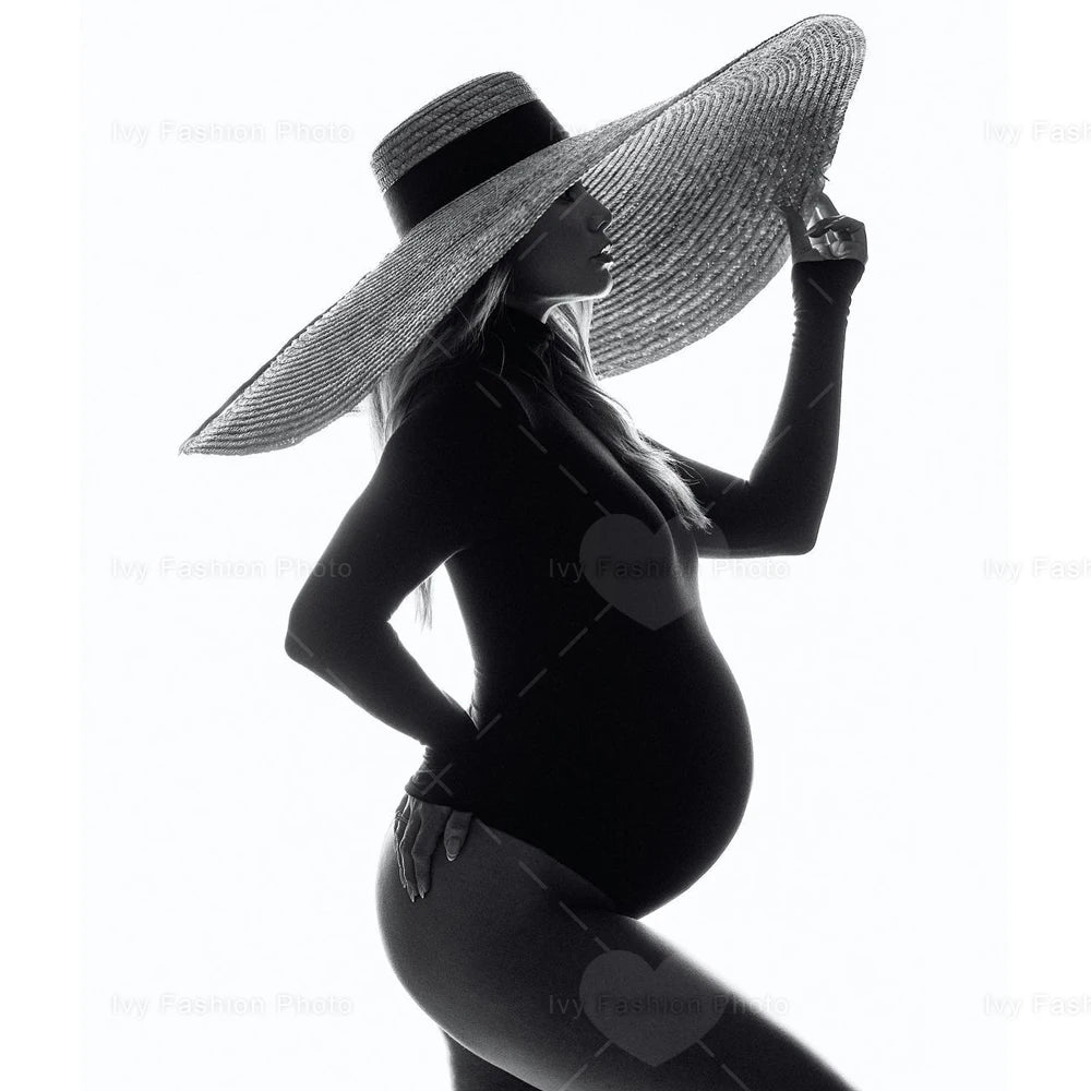 Maternity Punk Style Extra Long Tassel Leather Gloves Black Hat Gown