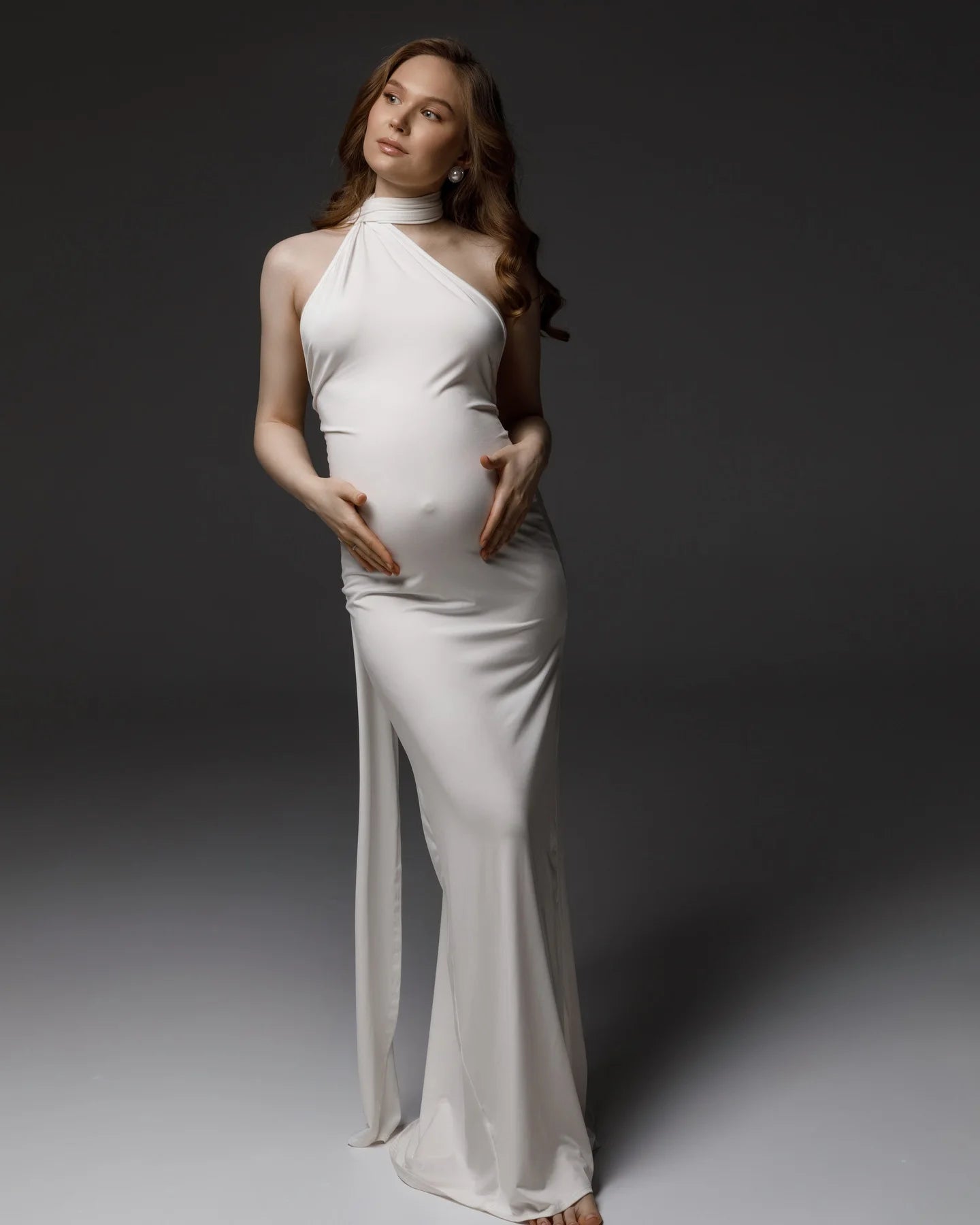 Maternity Backless Elastic Slim Fit Gown