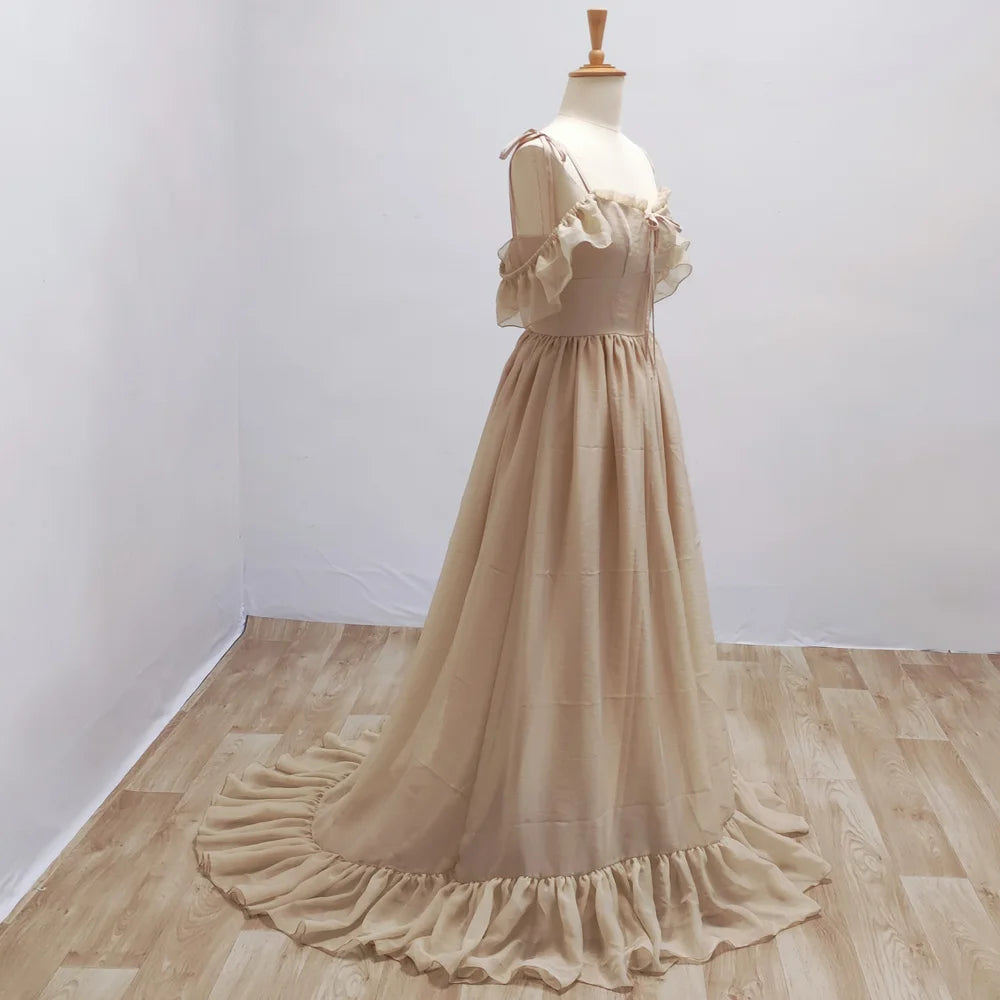 Maternity Dresses For Photo Shoot Pregnancy Photoshoot Outfit Ruffle Strap Tulle Dress Pregnant Women Maxi Dress Customizable