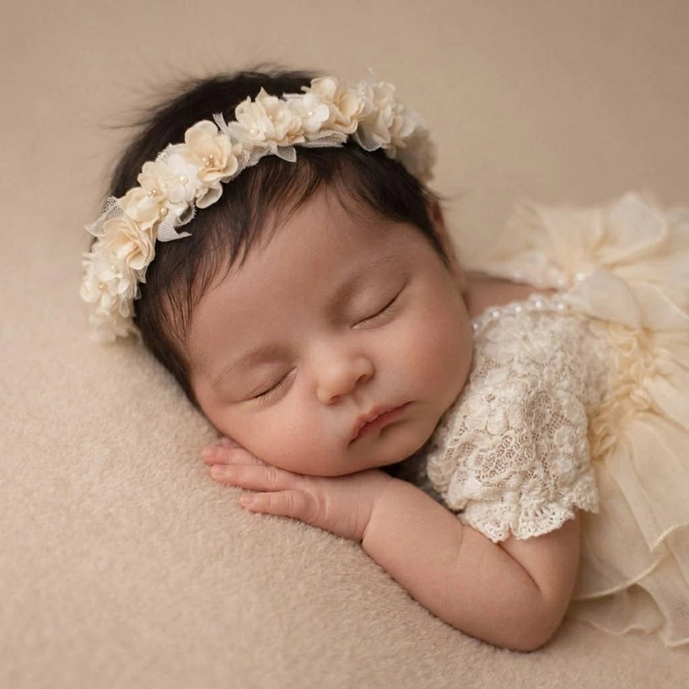 Baby Girl Lace Romper Tiered Ruffle Jumpsuit Studio Bebe Gown