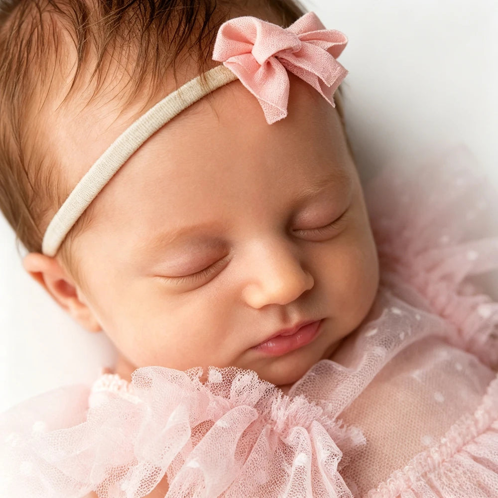 Baby Girl Pink Polka Dot Tulle Tutu Dress Ruffle Collar Newborn Set