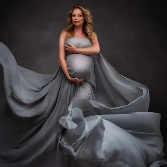 Soft Chiffon Fabric Maternity Photography Props Dress Studio Shooting Accessories Transparent Tulle Simple Modeling Fabric