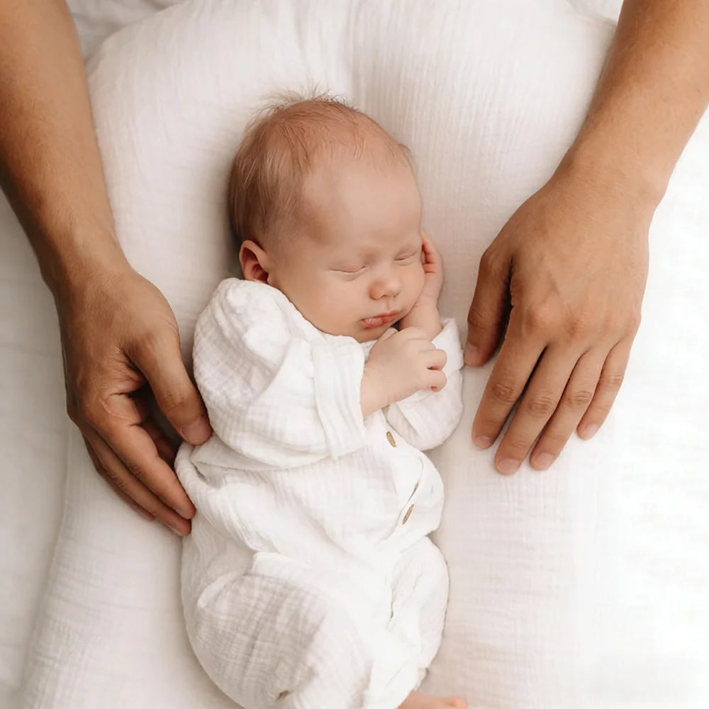 White Muslin Romper Baby Cotton Sleep Sack Studio Costume