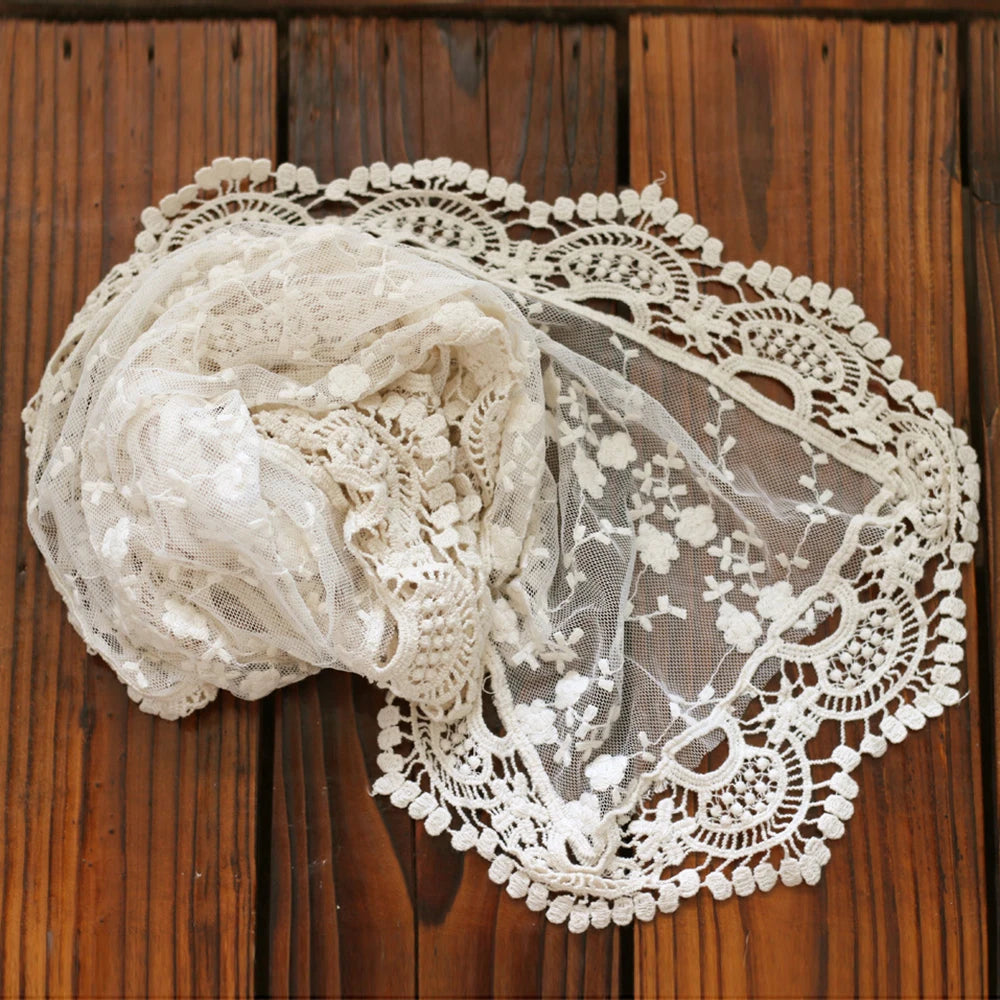 Baby Lace Veil Wrap Set Floral Trim