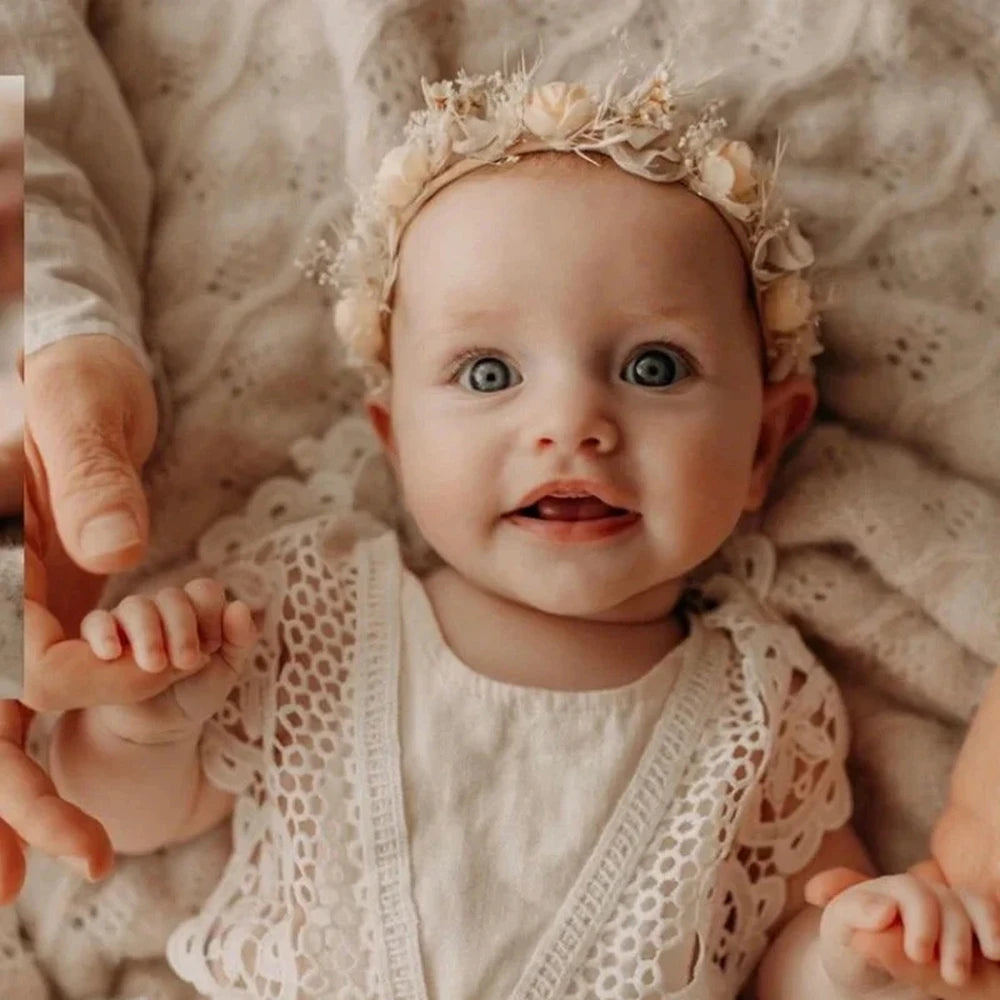 Baby Girl Boho White Lace Romper
