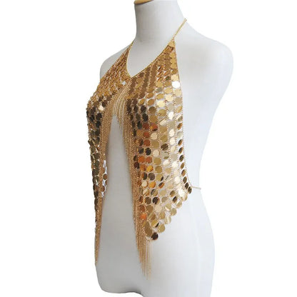 Maternity Sequins Suspender Top