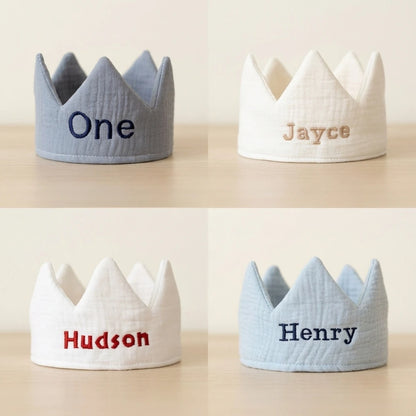 Custom Name Embroidery Baby Crown 1st Birthday Party Hat