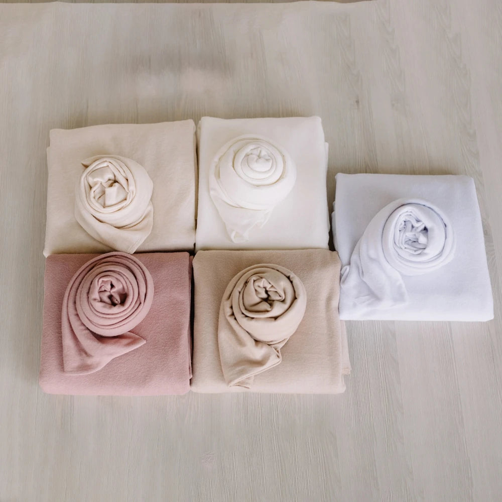 Light Angora Fabric Stretchy Knit Newborn Wrap Blanket Soft Jersey Swaddle Professional Studio Baby Photos