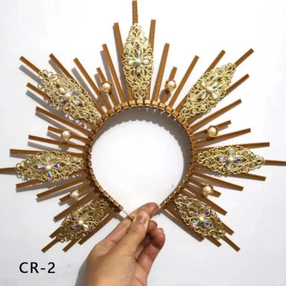Maternity Hair Halo Crown Headpiece Tiara Sun Goddess Gown