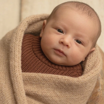 Brown Chunky Knit Romper Baby Costume Newborn Boy Girl Studio
