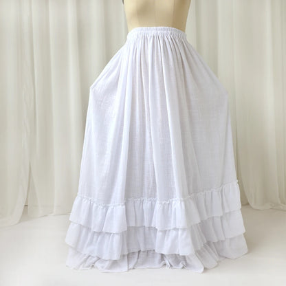 Maternity Knitted Bra Linen Cotton Three-layer Lace Boho Style Dress Two-piece Set