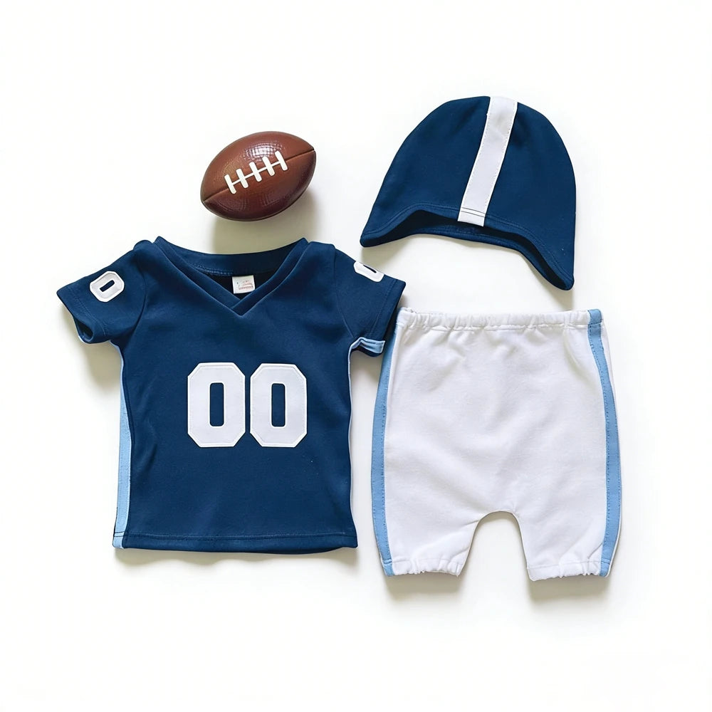 Baby Boy Football Jersey Romper Set Hat American