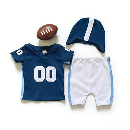 Baby Boy Football Jersey Romper Set Hat American