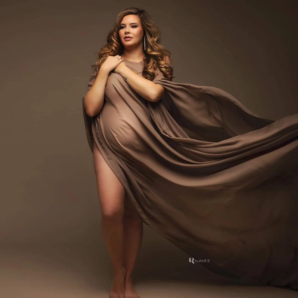 Maternity Shooting Transparent Chiffon Soft Tulle Cloak