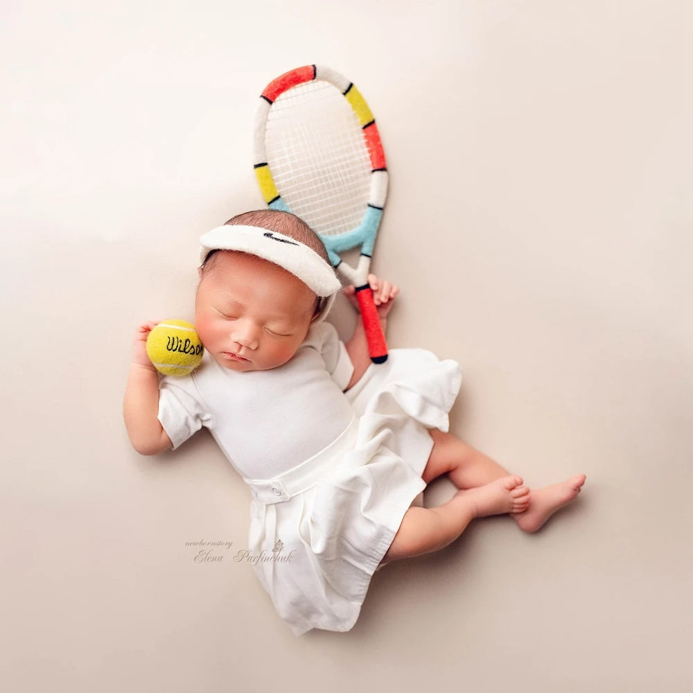 Baby White Tennis Ruffle Dress Top Skirt Set Sports Theme Princess