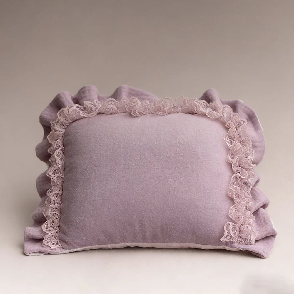 Newborn Photo Baby Girl Pink Lace Tutu Romper Velvet Shorties Ruffle Tulle Bow Headband