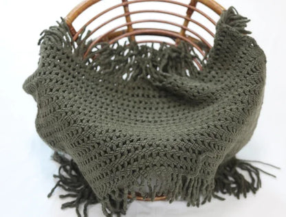 Newborn Wrap Soft Knitted Fringe Blanket Neonate Photo Flokati Posing Shoot Studio Accessory