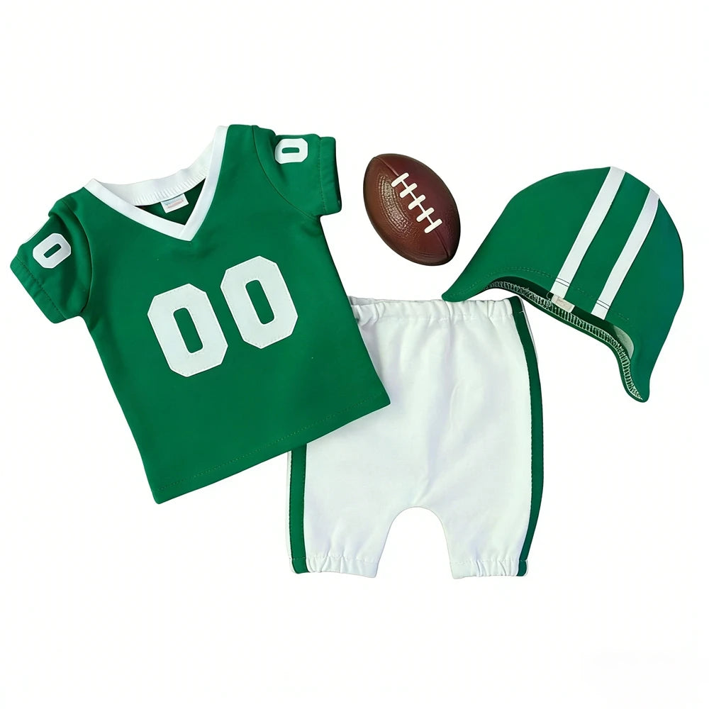 Baby Boy Football Jersey Romper Set Hat American