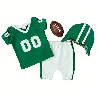 Baby Boy Football Jersey Romper Set Hat American