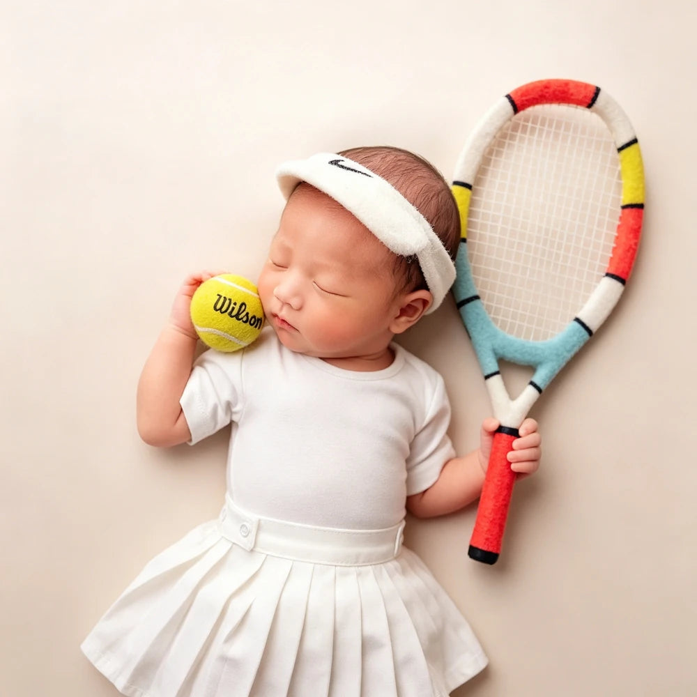 Baby White Tennis Ruffle Dress Top Skirt Set Sports Theme Princess