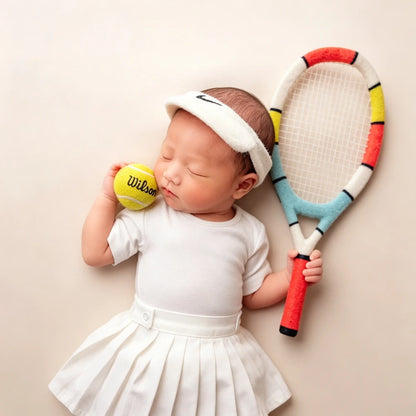 Baby White Tennis Ruffle Dress Top Skirt Set Sports Theme Princess