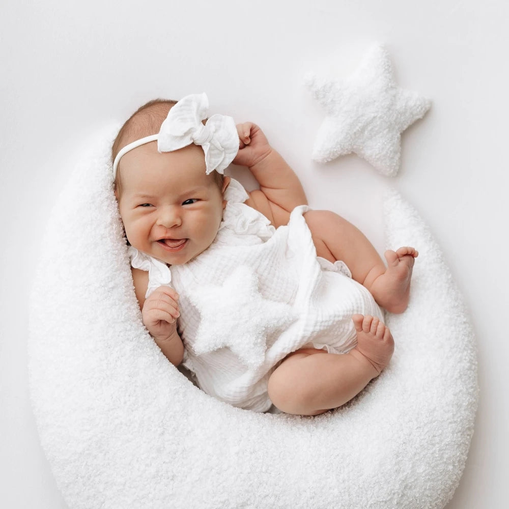 White Ruffle Romper Muslin Baby Studio Costume 0-3m