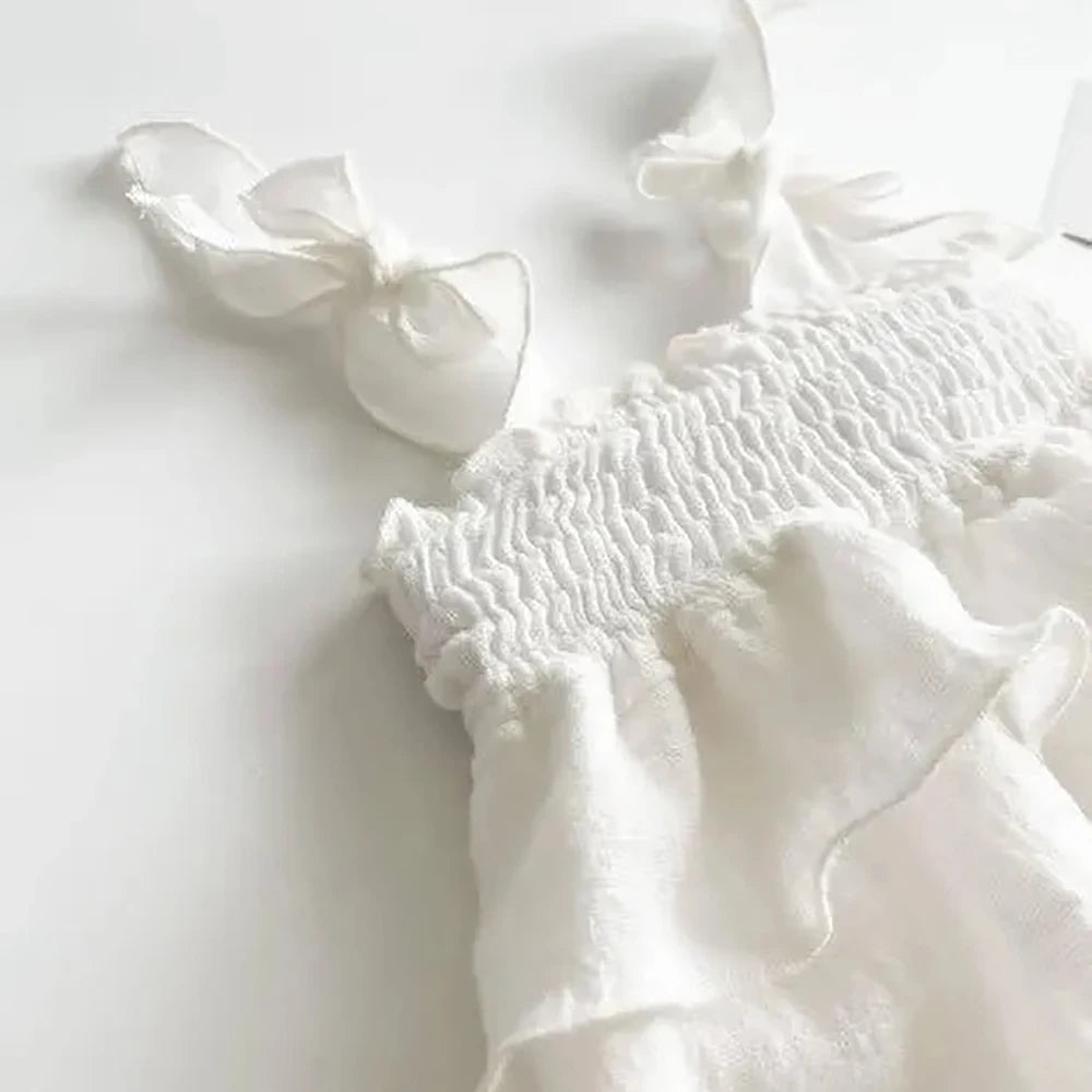 Newborn White Ruffle Romper Bow Headband Baby Photo Costume Maternity Family Shoot
