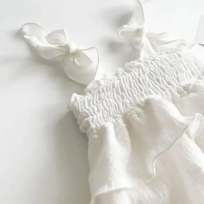 Newborn White Ruffle Romper Bow Headband Baby Photo Costume Maternity Family Shoot