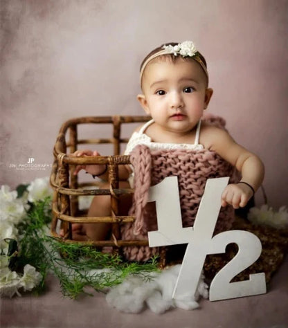 Newborn Baby Milestone Photo Decor 0-12 Months Natural Anniversary Digits Shower Birthday Backdrop Decorations Newborn Set