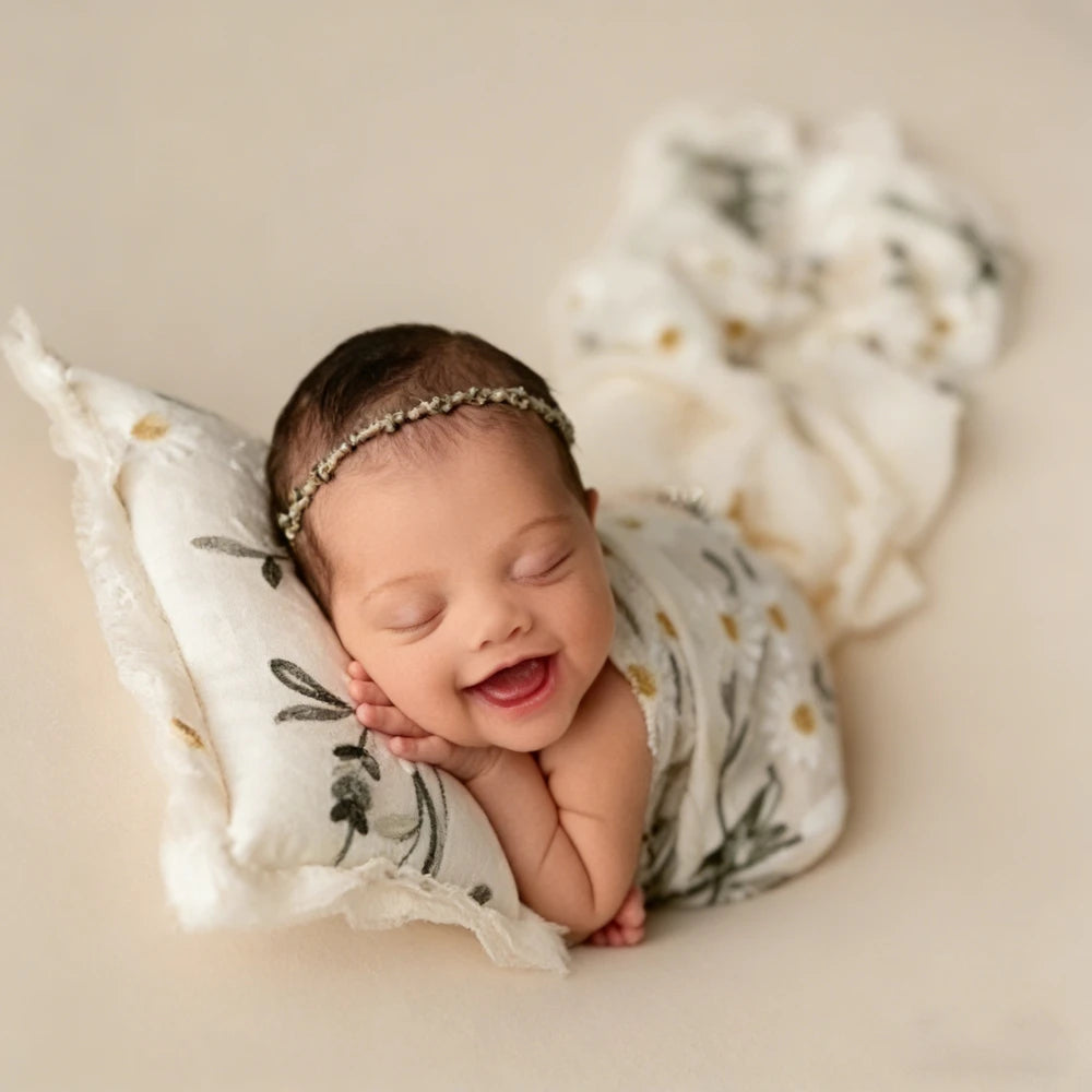 Daisy Floral Muslin Swaddle Blanket Baby Wrap Studio